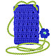 Avizar Sac Bandoulière pour Smartphone Tricoté Main Motif Fleur  Bleu Un sac bandoulière pour smartphone de la série FlowerWeave