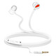 LinQ Écouteurs Jack 3.5mm Kit Main Libre Fruit + Bague Support incluse Blanc Écouteurs filaires avec prise Jack 3.5mm pour profiter pleinement de vos chansons