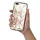 Evetane Coque iPhone 7 Plus/ 8 Plus Coque Soft Touch Glossy Marbre Rose Losange Design pas cher