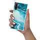 Evetane Coque Samsung Galaxy Note 10 anti-choc souple angles renforcés transparente Motif Bleu Nacré Marbre pas cher