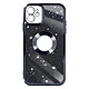 Avizar Coque pour iPhone 12 Paillette Amovible Silicone Gel  Noir - Présente un design pailleté avec contour chromé qui ajoute une touche de brillance