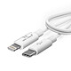 Avizar le USB Type C vers Lightning Power Delivery 20W Charge et Sycnhro 1m Blanc Un câble de charge performant USB Type C vers Lightning pour recharger vos appareils mobiles.
