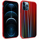 Avizar Coque iPhone 12 Pro Max Holographique Arc en Ciel Rigide Collection Aurora Rouge - Coque de protection spécialement conçue pour Apple iPhone 12 Pro Max
