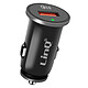 LinQ Chargeur Allume-Cigare Voiture Charge Rapide 3A Quick Charge 3.0 Noir Chargeur voiture USB signé LinQ avec une intensité de charge rapide jusqu'à 3A
