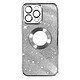 Avizar Coque pour iPhone 14 Pro Paillette Amovible Silicone Gel  Argent Une coque design de la série Protecam Spark, pour iPhone 14 Pro