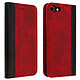Avizar Housse iPhone SE 2022 / 2020 et 8 / 7 Rangement carte Fonction support rouge Revêtement en simili cuir bicolore de haute qualité avec une finition patinée et des surpiqûres apparentes