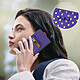 Avis Avizar Etui à Pois pour Smartphone 4,3 à 4,7 Clapet Portefeuille Support et Miroir  violet