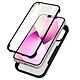 Avizar Coque iPhone 13 Dos Plexiglas Avant Polymère Coins Renforcés Contour Noir - Une Coque intégrale Antichoc avec un dos rigide transparent et contour Silicone noir pour votre iPhone 13