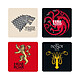 Game Of Thrones - Set 4 Dessous de verre emblème Set de 4 Dessous de verre Game Of Thrones, modèle emblème.