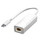 Avizar Adaptateur Ethernet RJ45  blanc pour Ordinateur Windows et Macbook, 1000 Mbps Réseau Ethernet (RJ45) via connexion sur le port USB-C de votre appareil