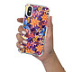 LaCoqueFrançaise Coque iPhone X/Xs anti-choc souple angles renforcés transparente Motif Fleurs violettes et oranges pas cher