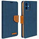 Avizar Etui pour iPhone 12 Mini Portefeuille Tissu Série Canvas Bleu Etui folio Bleu en Tissu, iPhone 12 Mini