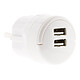 Zenitech - Adaptateur 2x USB 2,1A avec anneau d'extraction Blanc Zenitech - Adaptateur 2x USB 2,1A avec anneau d'extraction Blanc