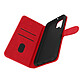 Avizar Étui Samsung Galaxy A22 Protection avec Porte-carte Fonction Support rouge - Languette magnétique pour maintenir l'étui fermé
