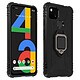 Avizar Coque Google Pixel 4A Flexible Antichoc Bague Métallique Support Vidéo Noir - Coque antichoc spécialement conçue pour Google Pixel 4A.