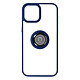 Avizar Coque pour iPhone 15 Plus Bi-matière Bague Métallique Support Vidéo  Bleu - Coque anneau contour bleu, de la série Ringrip, conçue spécialement pour votre iPhone 15 Plus