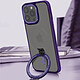 Avizar Coque MagSafe pour iPhone 15 Pro Silicone Gel Anneau Fonction Support  Dos Givré Contour Violet pas cher