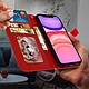Avizar Housse iPhone 11 Étui Folio Porte carte Support Vidéo Rouge pas cher
