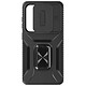 Avizar Coque pour Samsung Galaxy S24 Bague Support Cache caméra Noir Protection caméra coulissante intégrée pour préserver instantanément les objectifs