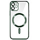 Avizar Coque MagSafe pour iPhone 11 Silicone Protection Caméra  Contour Chromé Vert - Coque MagSafe conçue spécifiquement pour votre Apple iPhone 11
