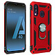 Avizar Coque Galaxy A40 Bi matière Rigide et Souple Bague Support Vidéo rouge Coque de protection spécialement conçue pour le Samsung Galaxy A40, Rouge
