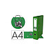 LIDERPAPEL Classeur levier a4 documenta carton rembordé 1,9mm dos 75mm rado métallique coloris vert Classeur à levier