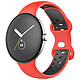 Avizar Bracelet Google Pixel Watch Silicone Bicolore Souple Rouge/Noir 217 mm - Bracelet de montre spécifiquement conçu pour Google Pixel Watch