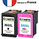 COMETE - HP 302XL - 2 Cartouches compatibles HP 302XL - 1 Noir + 1 Couleurs - Marque française 2 Cartouches MADE IN FRANCE compatibles HP 302 XL 302XL - 1 Noir + 1 Couleurs