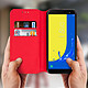 Avis Avizar Etui Samsung Galaxy J6 Housse folio Porte-carte Fonction Support - Rouge