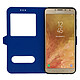 Avizar Etui Samsung Galaxy J4 Plus Housse Folio Double Fenêtre Fonction Support Bleu pas cher