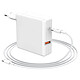 LinQ Chargeur Mural 79W Port USB C Power Delivery Port USB Câble 2m  Blanc - Un adaptateur de charge secteur blanc de la marque LinQ pour alimenter aisément vos appareils