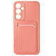 Avizar Coque pour Samsung S23 FE Porte-carte Souple Anti-traces Rose Champagne - Coque intégrant un rangement pour carte au dos protégeant votre Samsung Saumon tout en gardant à proximité votre carte bancaire