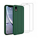 Acheter Evetane Coque iPhone XR Silicone liquide Vert Foret + 2 Vitres en Verre trempé Protection écran Antichocs