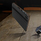 Avizar Étui Samsung Galaxy Tab S6 Lite Cuir Satiné Porte cartes Fonction Support Noir pas cher