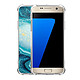 Avis Evetane Coque Samsung Galaxy S7 anti-choc souple angles renforcés transparente Motif Bleu Nacré Marbre