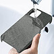Acheter Avizar Coque iPhone 12 / 12 Pro Rigide Finition Tissu Anti-traces Lavable Gris foncé
