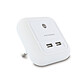 Metronic 495022 Chargeur secteur veilleuse carré 2 USB-A 2,1 A - blanc