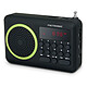 Metronic 477202 - Radio portable FM MP3 avec ports USB/micro SD - noir et vert Radio portable FM MP3 avec ports USB/micro SD - noir et vert