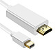 Avizar Câble Mini DisplayPort Mâle vers HDMI Mâle Haute Résolution 4K 1.8m Blanc Câble adaptateur vidéo Mini DisplayPort mâle vers HDMI mâle