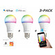 Caliber HBT-E27-3PACK  RGB et Blanc HBT-E27-3PACK Ampoule intelligente - 3 Pack - E27 - couleurs RGB et blanc