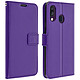 Avizar Housse Galaxy A40 Étui Portefeuille Rangements Cartes Fonction Support violet Pochette de protection spécialement conçue pour le Samsung Galaxy A40, Violet