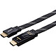 BigBen Connected Câble HDMI Ultra HD Flat Male/Male 3m Noir Connecteurs Haute Définition, avec Coin à Angle Droit réglable à 180°