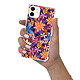 LaCoqueFrançaise Coque iPhone 12 mini anti-choc souple angles renforcés transparente Motif Fleurs violettes et oranges pas cher