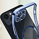 Avizar Coque MagSafe pour iPhone 14 Silicone Protection Caméra  Contour Chromé Bleu Clair pas cher