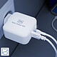 Avis 3mk Chargeur Secteur 68W USB C et USB GaN Charge Rapide Format Compact Blanc