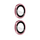 Avizar Film caméra pour iPhone 14 et 14 Plus Verre trempé 9H 0.4mm  Transparent Contour rose Conçu en verre trempé 9H, antichocs et anti-rayures