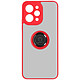 Avizar Coque pour Xiaomi Redmi 12 Bi-matière Bague Métallique Support Vidéo  Rouge Coque anneau contour rouge, de la série Ringrip, conçue spécialement pour votre Xiaomi Redmi 12
