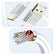 LinQ Câble USB vers USB C Fast Charge 3A Synchronisation Longueur 1.5m Argent pas cher
