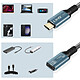 LinQ Câble de Rallonge USB-C Charge 100W Vidéo 8K Transfert 20 Gbps 2m  Gris et Noir pas cher