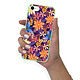 LaCoqueFrançaise Coque iPhone 7/8/ iPhone SE 2020 Silicone Liquide Douce vert pâle Fleurs violettes et oranges pas cher